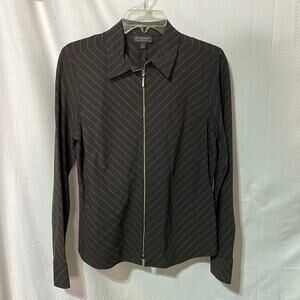 Classiques Entier 8 brown shaped stretch wool spandex unlined front zip Euc